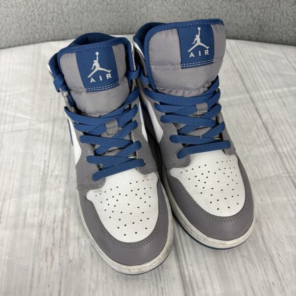 Nike Air Jordan 1 Mid True Blue Grey White Shoes DQ8423-014 size 6.5Y, Women's 8 - Picture 6 of 16